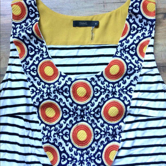 SOLD THML | Arielle Embroidered Striped Tank Top - Picture 4 of 7